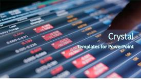  Presentation with market data - Presentation theme consisting of tablet showing stock market data background and a ocean colored foreground