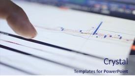  Presentation with stock market - PPT theme having tablet showing the stock market background and a sky blue colored foreground