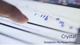  Presentation with market data - Audience pleasing slides consisting of tablet showing the stock market backdrop and a sky blue colored foreground