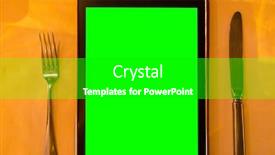  Presentation with restaurant menu - Slide deck with tablet-using-as-online-menu background and a black colored foreground