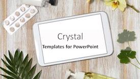  Presentation with beauty products - Slide set enhanced with tablet-with-beauty-products-orchid background and a white colored foreground