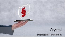  Presentation with shield - Amazing presentation theme having tablet with bit coin shield backdrop and a  colored foreground