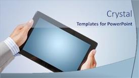  Presentation with blank - Slide set with tablet-with-blank-empty-screen background and a sky blue colored foreground