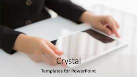  Presentation with tablets wood table tablet white - Theme with tablet with blank empty screen background and a  colored foreground