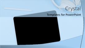  Presentation with flat lay of female sport - PPT theme consisting of tablet-with-blank-screen-flat background and a light blue colored foreground