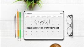  Presentation with cup coffee - Slides having tablet-with-calendar-app-coffee background and a white colored foreground