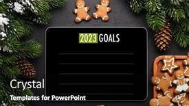  Presentation with goals - Presentation enhanced with tablet-with-goals-list-template background and a black colored foreground