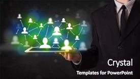  Presentation with social media - Audience pleasing presentation design consisting of tablet with green social media backdrop and a black colored foreground