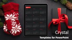  Presentation with next year - Presentation having tablet-with-next-year-calendar background and a  colored foreground