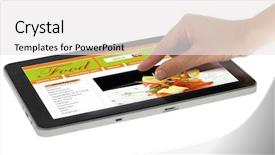  Presentation with recipe - Presentation design having tablet with recipe website background and a white colored foreground