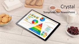 Presentation with statistic - Audience pleasing theme consisting of tablet with several dieting statistic backdrop and a lemonade colored foreground