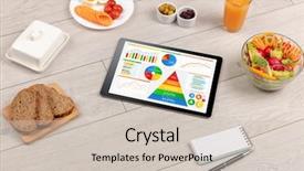  Presentation with healthy eating - Presentation theme featuring tablet with several dieting statistics background and a soft green colored foreground