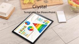  Presentation with healthy eating - Cool new presentation theme with tablet with several dieting statistics backdrop and a lemonade colored foreground