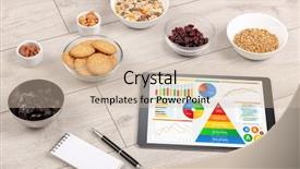  Presentation with clean water healthy concept - Beautiful PPT theme featuring tablet with several dieting statistics backdrop and a soft green colored foreground