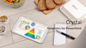  Presentation with statistics - Theme enhanced with tablet with several dieting statistics background and a lemonade colored foreground