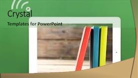  Presentation with teacher - Slide deck featuring tablet with stationery wallpaper on screen wi-fi sign on chalkboard background school teacher concept background and a seafoam green colored foreground