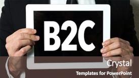  Presentation with b2c - Theme consisting of tablet with the text b2c background and a tawny brown colored foreground