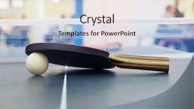  Presentation with tennis - Audience pleasing PPT theme consisting of tabletennis - racket for tennis backdrop and a sky blue colored foreground