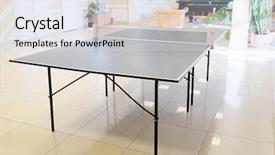  Presentation with table tennis - Presentation theme with tabletennis - table tennis in indoor background and a light gray colored foreground