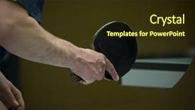  Presentation with table tennis - Audience pleasing PPT layouts consisting of tabletennis - table tennis player waiting backdrop and a tawny brown colored foreground