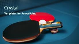  Presentation with table tennis - PPT theme enhanced with tabletennis - tennis rackets and ball background and a ocean colored foreground