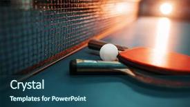  Presentation with table tennis - Cool new slide deck with tabletennis - two tennis rackets and ball backdrop and a ocean colored foreground