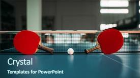  Presentation with table tennis - Slide deck having tabletennis - two tennis rackets and ball background and a ocean colored foreground