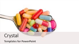  Presentation with drug abuse - Theme with tablets addiction and abuse background and a sky blue colored foreground