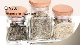  Presentation with tablets - Amazing PPT theme having tablets-and-bottles-with-herbs and a  colored foreground