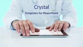  Presentation with white pigeon against the blue - Theme with tablets cell phones medical - doctor using digital 3d tablet background and a sky blue colored foreground