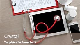  Presentation with stethoscope and red heart health - Amazing slide deck having tablets cell phones medical - red stethoscope with tablet backdrop and a  colored foreground