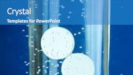  Presentation with tablets - Presentation theme with floating drug - tablets in water background and a teal colored foreground