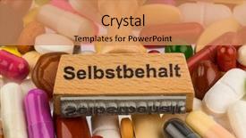  Presentation with health insurance - Amazing presentation theme having tablets symbolic photo for drugs backdrop and a coral colored foreground