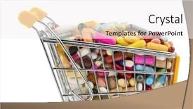  Presentation with behavior - Presentation theme enhanced with consumer behavior - tablets with cart symbolic photo background and a white colored foreground