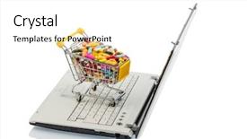  Presentation with behavior - Audience pleasing slide set consisting of consumer behavior - tablets with shopping cart backdrop and a white colored foreground