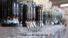  Presentation with tableware - Audience pleasing slide deck consisting of tableware-on-the-shelf-closeup backdrop and a light gray colored foreground