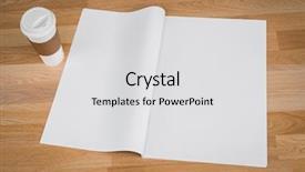  Presentation with cup coffee - Beautiful slide deck featuring tabloid - blank newspaper with empty space backdrop and a light gray colored foreground