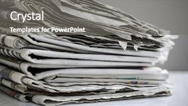  Presentation with newspapers - Cool new slide set with tabloid - daily newspapers stacked backdrop and a gray colored foreground