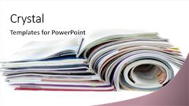  Presentation with magazines - PPT theme having tabloid - magazines isolated on white background and a white colored foreground