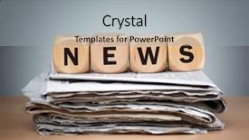  Presentation with news release - Presentation theme having tabloid - newspapers folded and stacked background and a light gray colored foreground