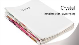  Presentation with newspapers - Amazing PPT theme having hild in home looking into window during cold winter day waiting for christmas backdrop and a light blue colored foreground