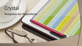  Presentation with data - Cool new PPT theme with tablular - data spreadsheet on a digital backdrop and a lemonade colored foreground