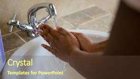  Presentation with hand hygiene - Slide deck consisting of tabs - cropped image of person holding background and a tawny brown colored foreground