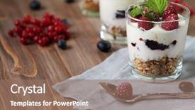  Presentation with tab - Slides enhanced with tabs - happy breakfast - yogurt background and a coral colored foreground