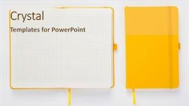  Presentation with notebook paper - PPT layouts with tabs - notebook at white paper background background and a lemonade colored foreground