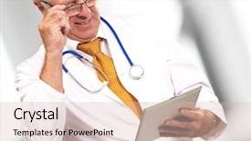  Presentation with tab - Theme consisting of tabs - portrait of a male doctor background and a lemonade colored foreground