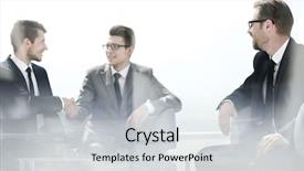  Presentation with tab - Colorful slide set enhanced with tabs - welcome handshake business people sitting backdrop and a  colored foreground