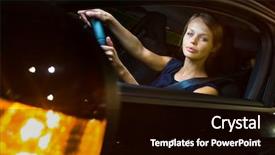  Presentation with modern color - Amazing slide set having driving a car at night backdrop and a black colored foreground