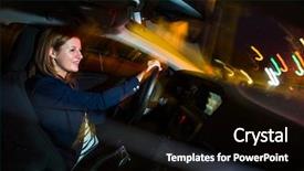  Presentation with modern color - Colorful slides enhanced with driving a car at night backdrop and a black colored foreground