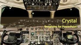  Presentation with cockpit - Beautiful slide deck featuring jet aircraft cockpit backdrop and a tawny brown colored foreground